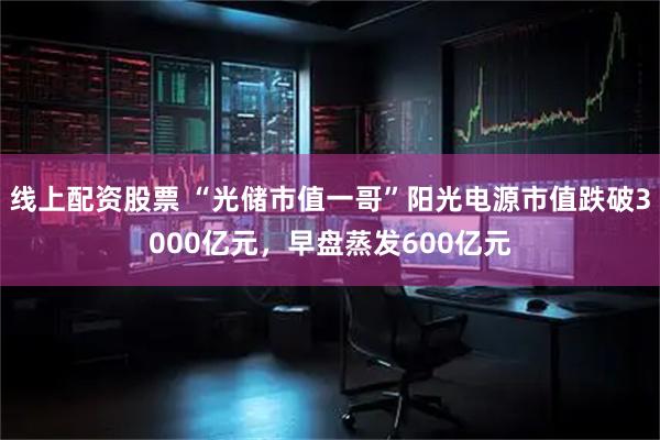 线上配资股票 “光储市值一哥”阳光电源市值跌破3000亿元，早盘蒸发600亿元